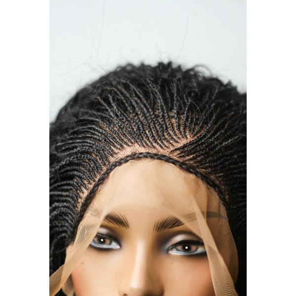 100% Human Hair Goddess Micro Braids Wig , Full lace 12/14 inches