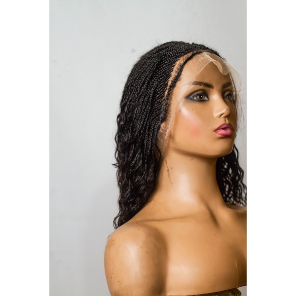 100% Human Hair Goddess Micro Braids Wig , Full lace 12/14 inches