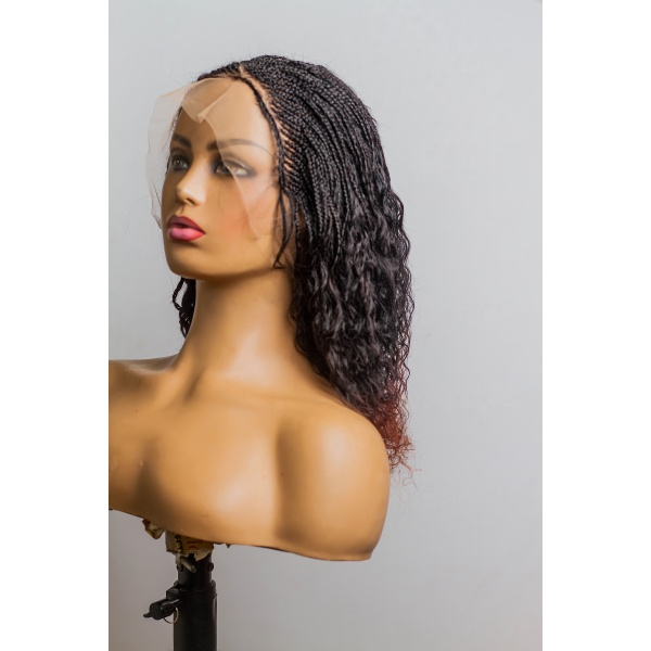 100% Human Hair Goddess Micro Braids Wig , Full lace 12/14 inches