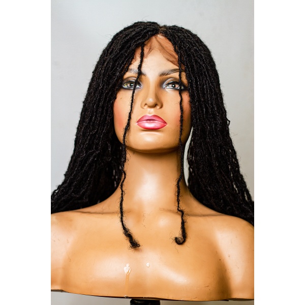 Braided Frontal Piece, 100 Percent Human Hair Sisterlocs, Skinny Dreadlocks