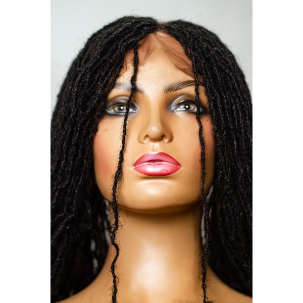 Braided Frontal Piece, 100 Percent Human Hair Sisterlocs, Skinny Dreadlocks