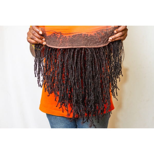 Braided Frontal Piece, 100 Percent Human Hair Sisterlocs, Skinny Dreadlocks