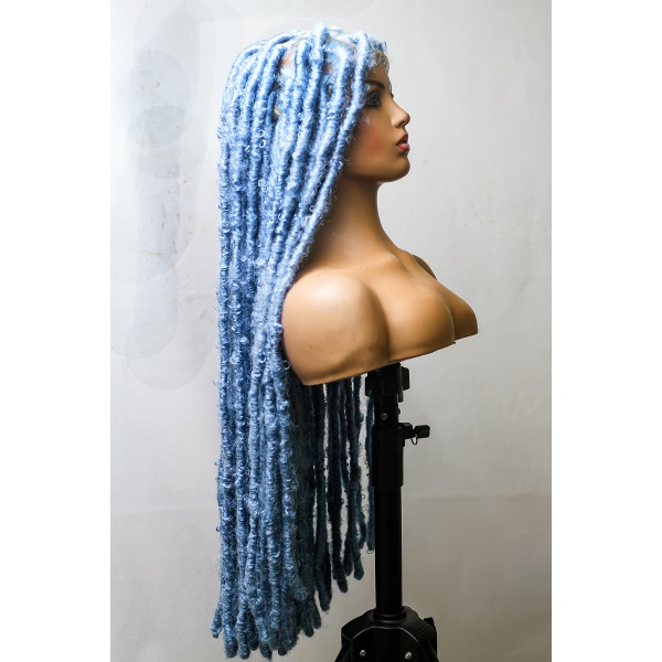 Azure Blue Butterfly locs,Destressed locs