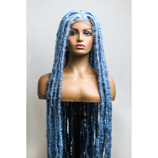 Azure Blue Butterfly locs,Destressed locs