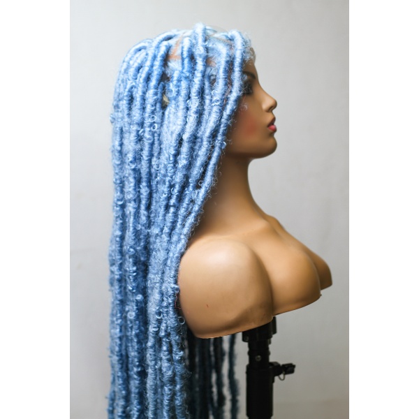 Azure Blue Butterfly locs,Destressed locs