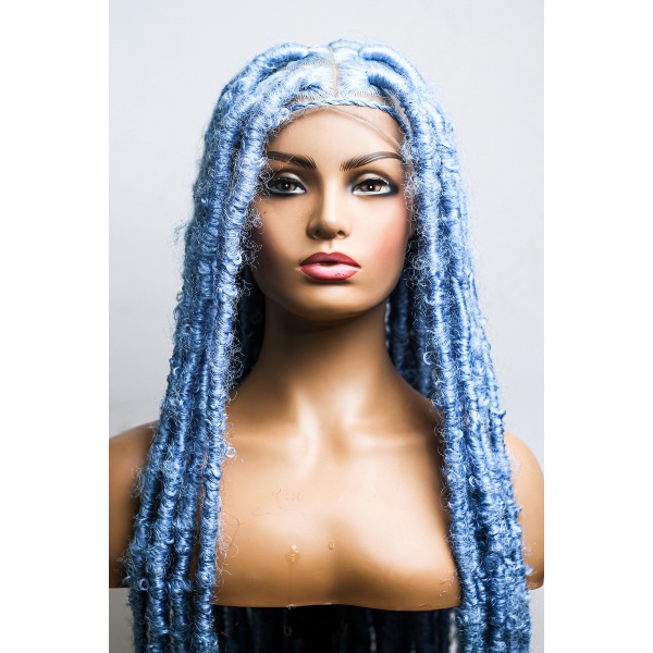 Azure Blue Butterfly locs,Destressed locs