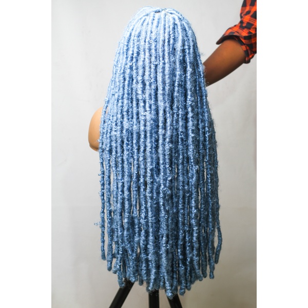 Azure Blue Butterfly locs,Destressed locs