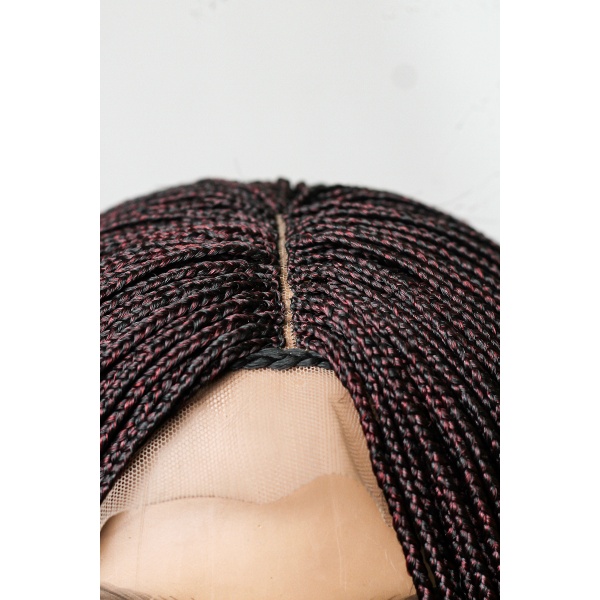 T1/Bugundy Braided Wig,Skinny Box Braids, Closure Wig