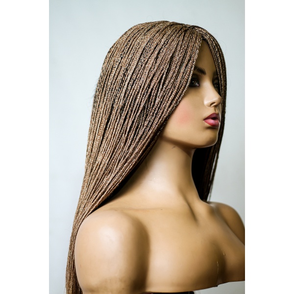 Light Aurbun and 60 Mix Braided Wig,Skinny Box Braids, Closure Wig