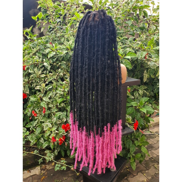 Ombre Destressed locs,Soft Dreadlocks,Faux Locs ,Full lace 30 inches