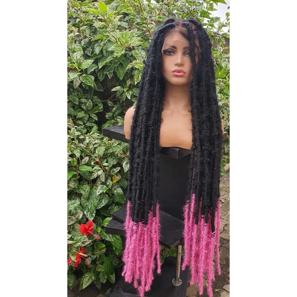 Ombre Destressed locs,Soft Dreadlocks,Faux Locs ,Full lace 30 inches