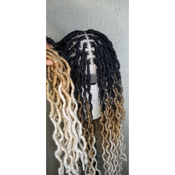 Ombre Braidwigs, Braided dread locs,Gypsy locs,crochet locs wig.Goddess Faux locs,soft locs wig,wig for black women.