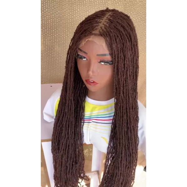 Full lace Dark Brown Sisterlocs Wig, Skinny Dreadlocs Wig, Locs Wig 36 inches