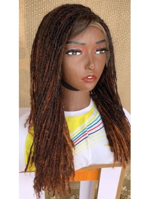 Ombre Human Hair Sisterlocs wig, Ombre30 Sisterlocs, Glueless lace wig SisterLocs ombre Dark Brown wig, 18 inches