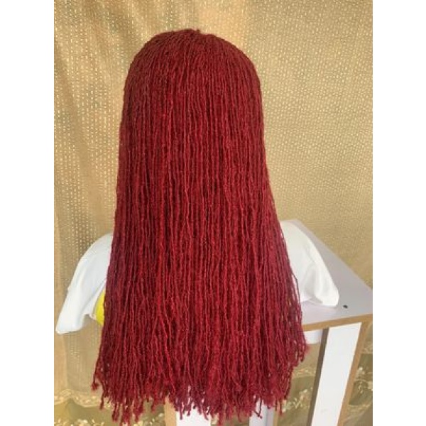 Burgundy Sisterlocs wig, Glueless Sisterlocs Wig, 20 inches