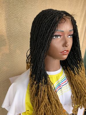 Ombre Sisterlocs wig, Glueless Sisterlocs Wig, 20 inches