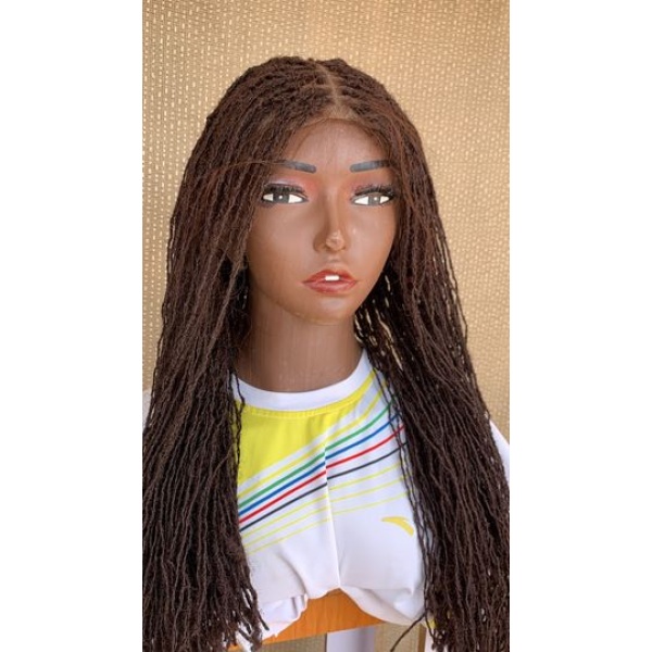 Full lace Dark Brown Sisterlocs Wig, Skinny Dreadlocs Wig, Locs Wig 36 inches