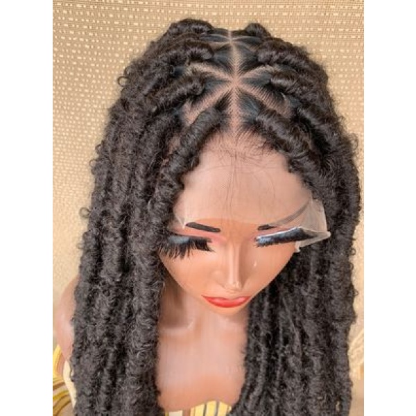 Off Black Distressed Locs Wig, Glueless Color 2 Butterflylocs Wig, 42 inches