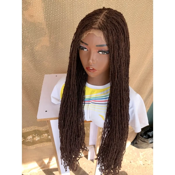 Full lace Dark Brown Sisterlocs Wig, Skinny Dreadlocs Wig, Locs Wig 36 inches