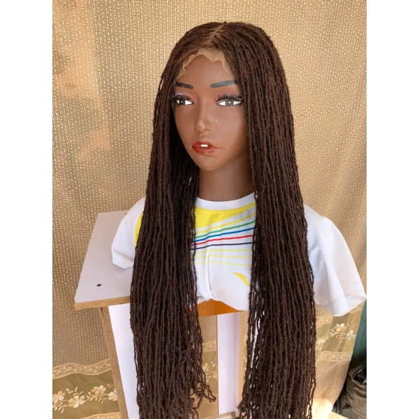 Full lace Dark Brown Sisterlocs Wig, Skinny Dreadlocs Wig, Locs Wig 36 inches