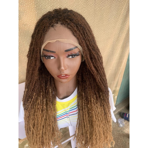 Ombre Sisterlocs wig, Glueless Sisterlocs Wig, 20 inches