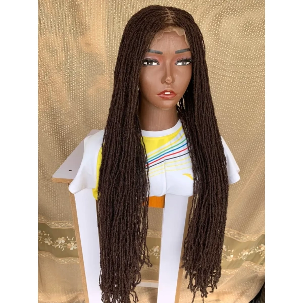 Full lace Dark Brown Sisterlocs Wig, Skinny Dreadlocs Wig, Locs Wig 36 inches