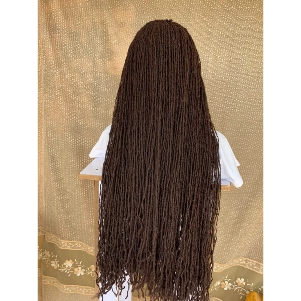 Full lace Dark Brown Sisterlocs Wig, Skinny Dreadlocs Wig, Locs Wig 36 inches