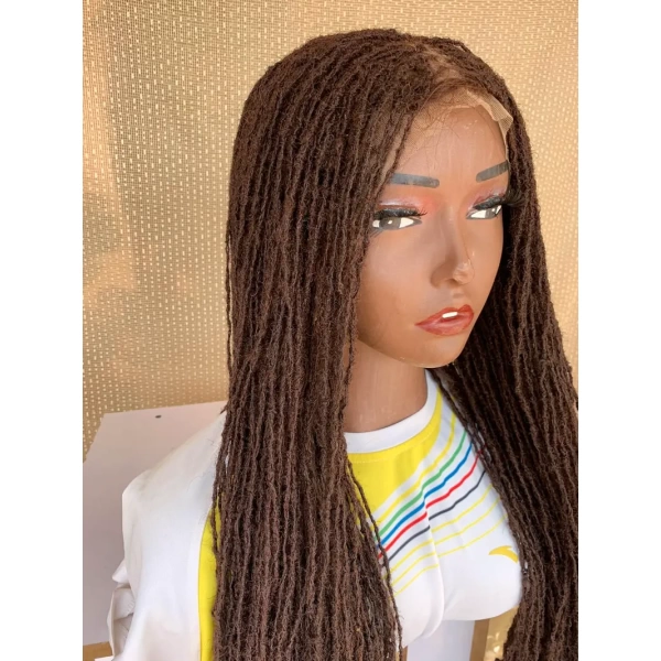 Full lace Dark Brown Sisterlocs Wig, Skinny Dreadlocs Wig, Locs Wig 36 inches