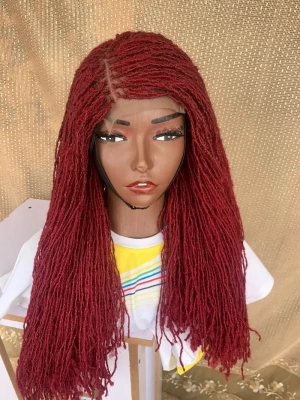 Burgundy Sisterlocs wig, Glueless Sisterlocs Wig, 20 inches