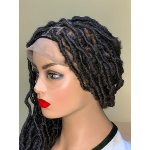 Ombre Soft crinkled locs wig, Ombre blonde Crochet faux locs, gluess lace wig Goddess Locs ombre C15 wig