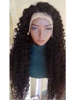 Goddess faux locs with human hair curls,Raw Deep Wave Human Hair 28 Inches Black Frontal with locs and curls, 400grams