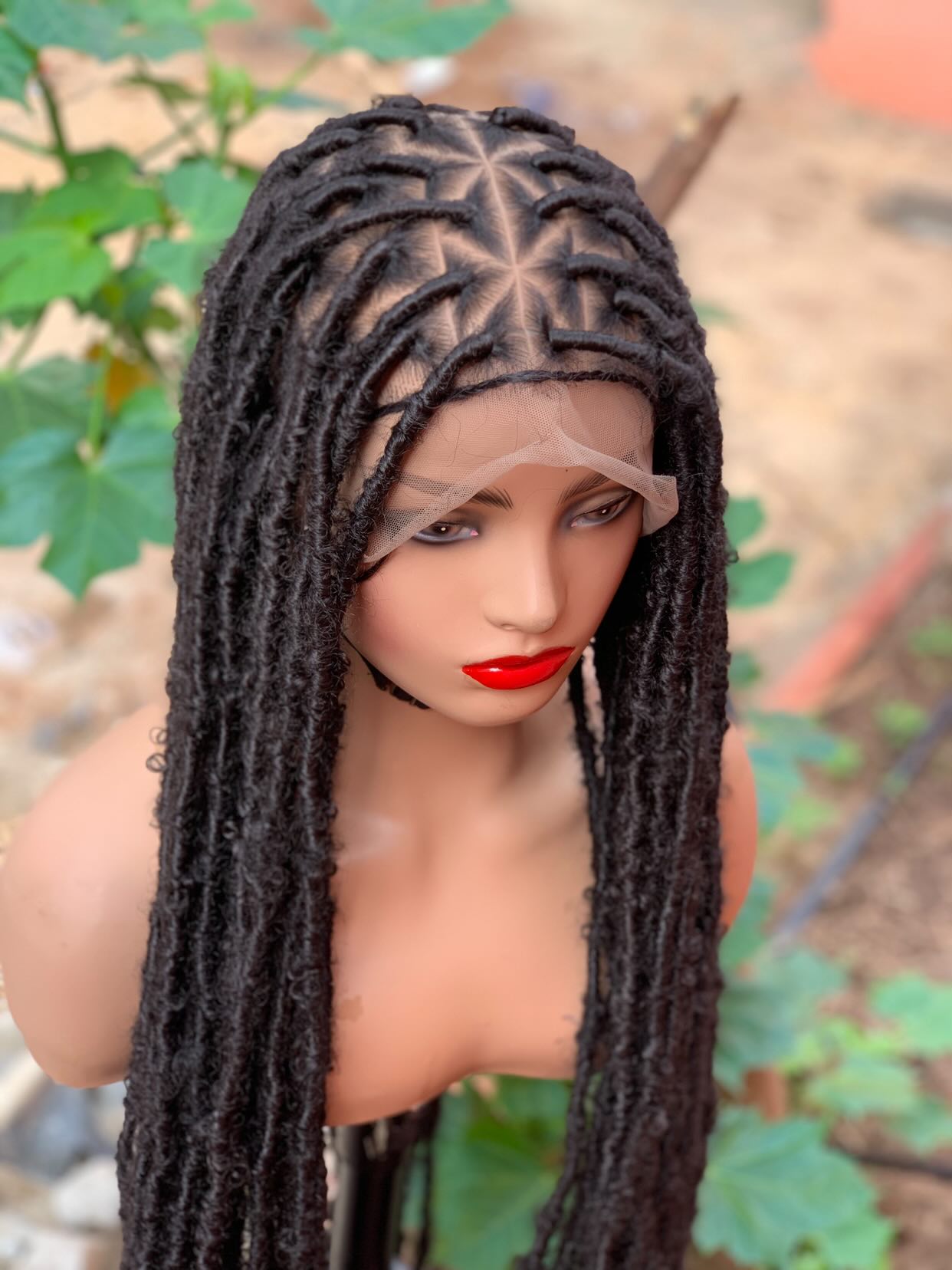 Distressed Locs, Braided Wig, butterfly locs,. Goddess Faux locs. Natural Locs, dreads locs,color 2, 40 inches