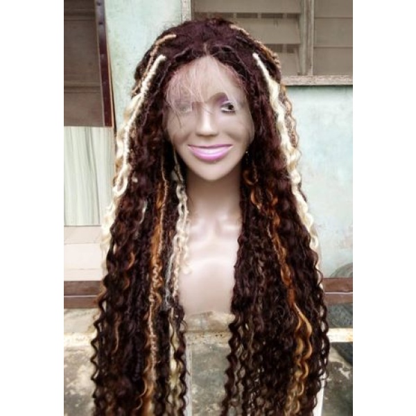 Full lace Human hair boho locs,Goddess locs, Wig for black women