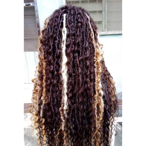 Full lace Human hair boho locs,Goddess locs, Wig for black women