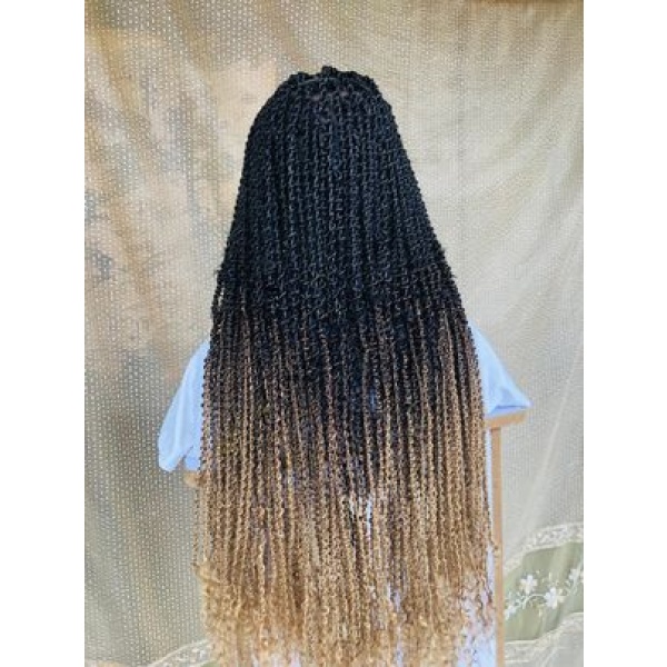 Full Lace Braids wig,Ombre Rope Twist ombre Passion Twists, spring twists, wig for women, free shipping