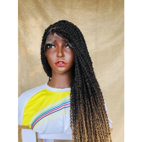 Full Lace Braids wig,Ombre Rope Twist ombre Passion Twists, spring twists, wig for women, free shipping