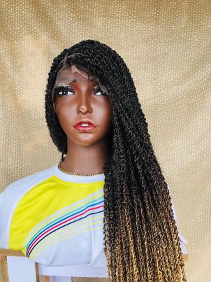 Full Lace Braids wig,Ombre Rope Twist ombre Passion Twists, spring twists, wig for women, free shipping