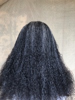 Dyeable Frontal Lace Salt and Pepper Human Hair Micro twist, Human Hair Million Braids , Handmade wig for black women, Braided Wig, free shipping