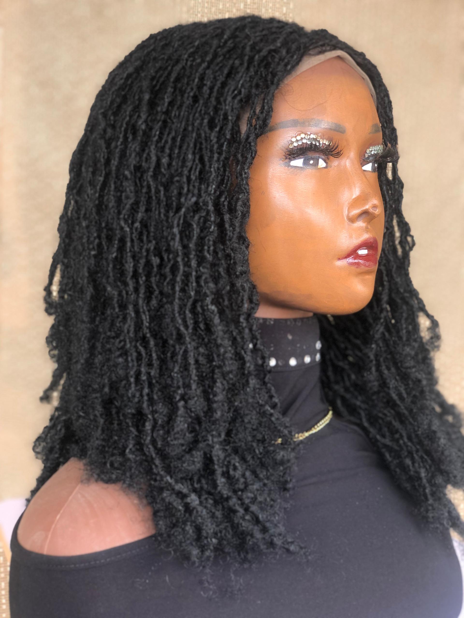 Full lace layered Bob Skinny locs, Sisterlocs, wig for black women, free shipping