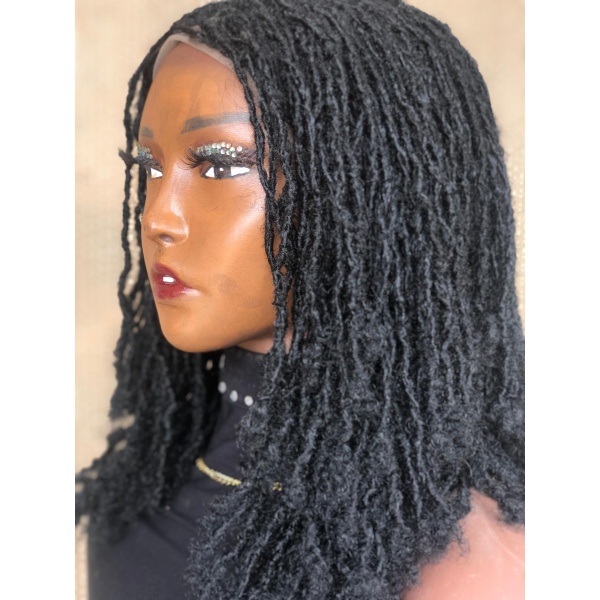 Full lace layered Bob Skinny locs, Sisterlocs, wig for black women, free shipping