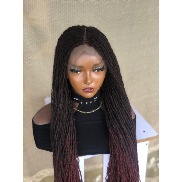 Full lace Ombre 33/35 Synthentic Skinny locs, Sisterlocs, wig for black women, free shipping