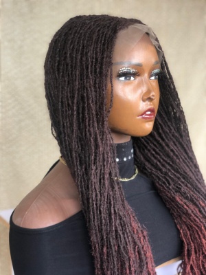 Full lace Ombre 33/35 Synthentic Skinny locs, Sisterlocs, wig for black women, free shipping