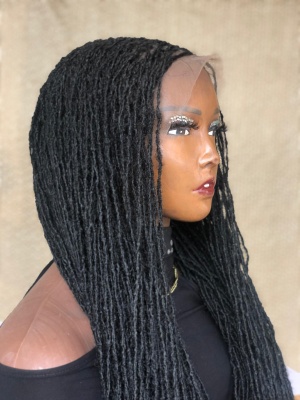 Full lace Synthentic Skinny locs, Sisterlocs, wig for black women, free shipping