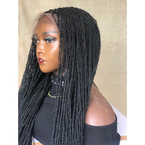 Full lace Synthentic Skinny locs, Sisterlocs, wig for black women, free shipping