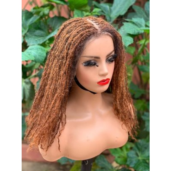 Dyeable Human Hair Full Lace Sister locks DreadLocks wig Braided Wigs, braids wigs, lace wig color 30