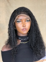 Dyeable Full Lace Salt and Pepper Human Hair Micro twist, Human Hair Million Braids, Handmade wig for black women, Braided Wig, free shipping