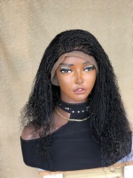 Dyeable Full Lace Salt and Pepper Human Hair Micro twist, Human Hair Million Braids, Handmade wig for black women, Braided Wig, free shipping