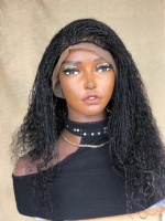 Dyeable Full Lace Salt and Pepper Human Hair Micro twist, Human Hair Million Braids, Handmade wig for black women, Braided Wig, free shipping