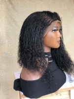 Dyeable Full Lace Salt and Pepper Human Hair Micro twist, Human Hair Million Braids, Handmade wig for black women, Braided Wig, free shipping