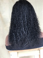 Dyeable Full Lace Salt and Pepper Human Hair Micro twist, Human Hair Million Braids, Handmade wig for black women, Braided Wig, free shipping